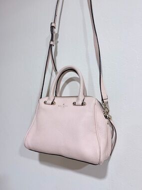 kate spade Blush Pink Pebbled Leather Satchel with Crossbody Strap